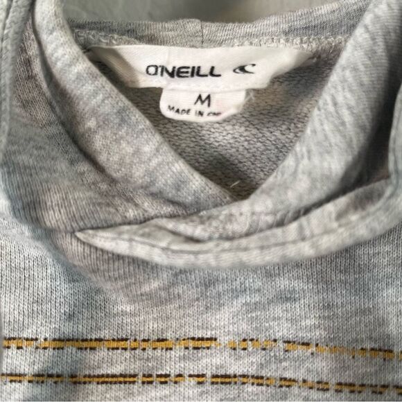 Vintage O'Neill Gray Medium Mountain Volcano Surf Hoodie Y2K Inspired - Picture 3 of 5